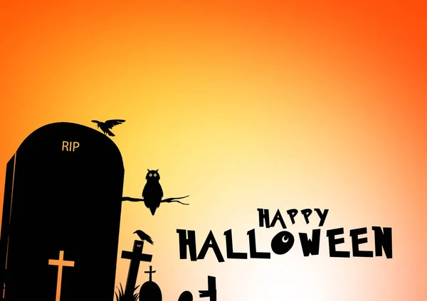 Happy Halloween-logotypen. Happy Halloween bokstäver design. Hälsning vektorillustration. — Stockfoto
