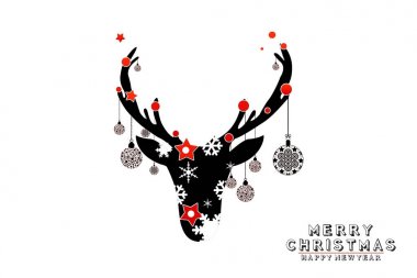 Tebrik kartı, Noel topları. illüstrasyon, mutlu yeni yıl.