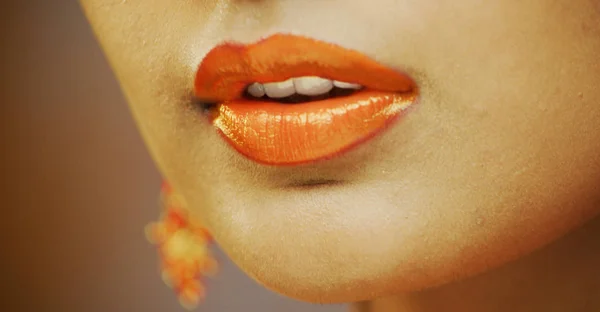 Lips of beautiful young woman, closeup — Stock Photo, Image