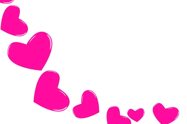 Рожеве Серце Білим Тлом Вітальна Листівка Дня Святого Валентина Або — стокове фото