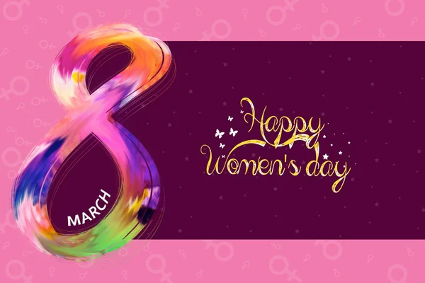 International Women Day Poster Woman Sign Colorful Happy Mother Day — Stock Photo, Image