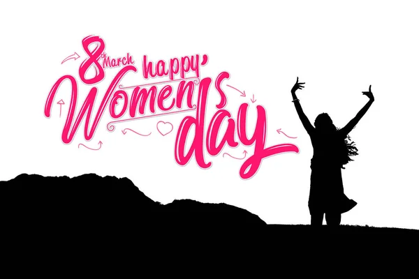 Happy International Women Day Wenskaartsjabloon — Stockfoto