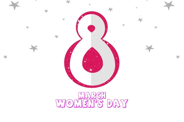Happy Women Day Greeting Card Beautiful Designing Elements — Stock Photo, Image