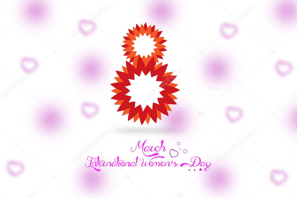 'Happy Women's Day' poster with cute flowers