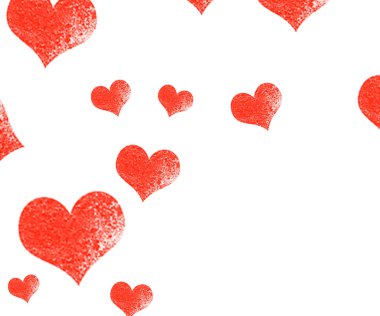 Sevgililer günü kalpleri. Metniniz için boş alanı. Beyaz arka plan. Zarif vektör çizim.