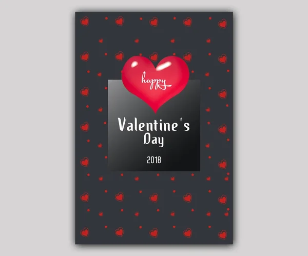 Happy Valentine Day Flayer Template Small Heart Background February Banner — Stock Photo, Image