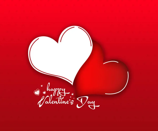 Happy Valentine Day Lettering Greeting Card Red Background Vector Illustration — Stock Photo, Image