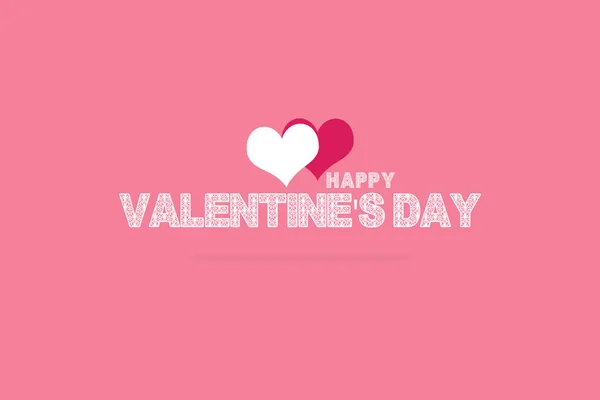 Happy Valentine Day Hand Drawn Brush Lettering Pink Background Vector — Stock Photo, Image