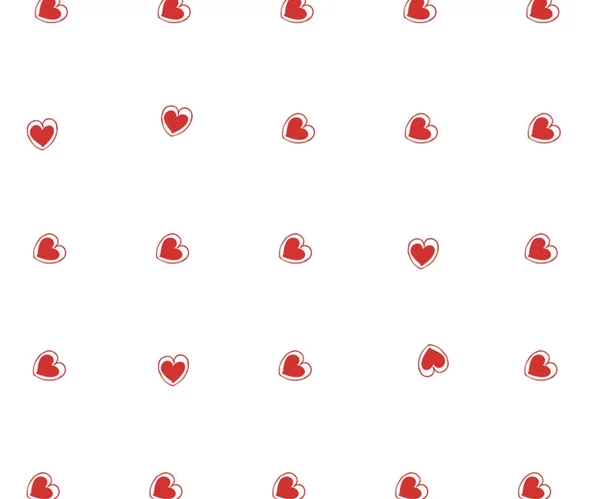 Röda Hjärtan Konfetti Vit Bakgrund — Stockfoto