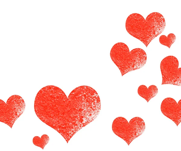Sevgililer Günü Kırmızı Kalplerin Çerçeve Metniniz Için Boş Alanı Beyaz — Stok fotoğraf