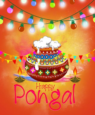 mutlu pongal tebrik arka plan çizimi