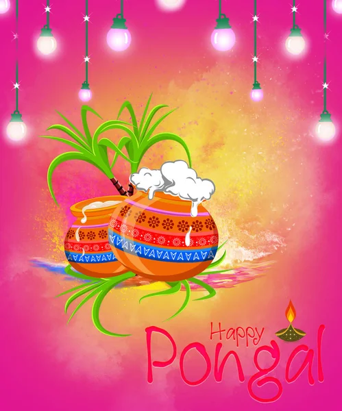 Illustration Happy Pongal Greeting Background — Stock Photo, Image