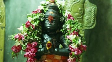 Bir heykel, Lord Hanuman Hindu Tanrıça, geleneksel Hindu tapınağı, Güney Hindistan.