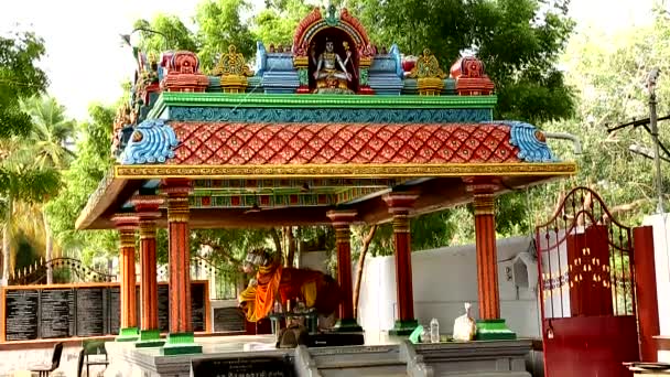 Exterior Traditional Hindu Temple South India — Stock Video