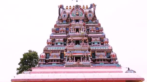 Exterior Traditional Hindu Temple South India — Stock Video