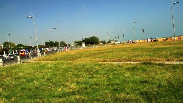 Vicino Marina Beach Road Busy Street Scene Chennai India — Video Stock