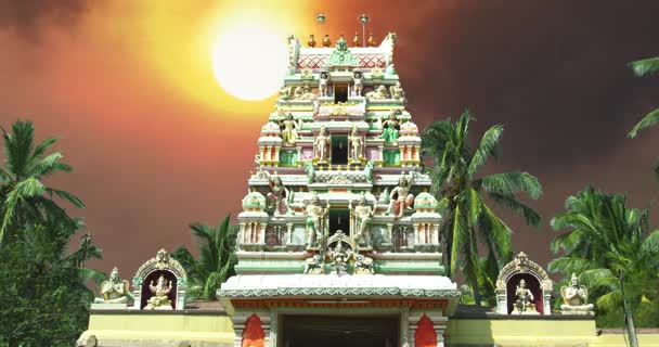 Time Lapse Early Morning Sunrise Hindu Temple — Stock Video