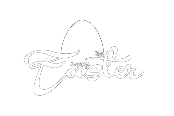 Vektor Illusztráció Kézzel Rajzolt Elegáns Modern Ecset Betűkkel Boldog Húsvétot — Stock Fotó