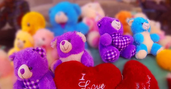 Bear Dolls Red Heart — Stock Photo, Image