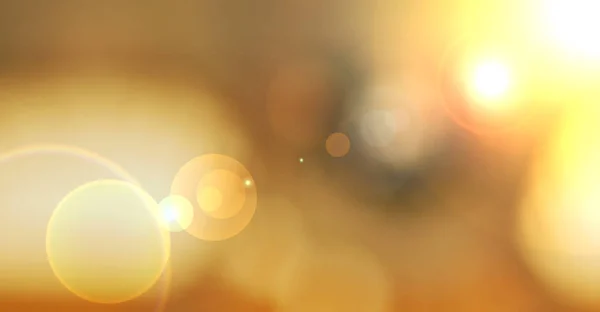 Flou Bokeh Lumière Sur Fond Couleur Dorée Avec Éruption Solaire — Photo