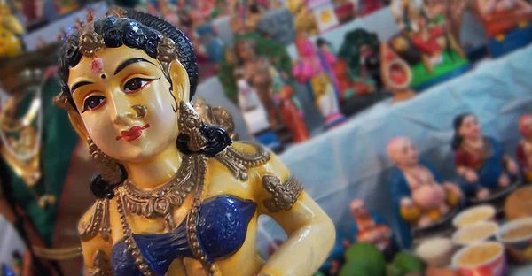 Closeup Navaratri Kolu Hindoe Huishouden Als Onderdeel Van Het Festival — Stockfoto