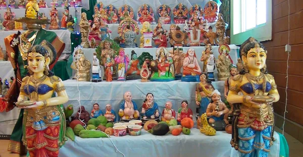 Casa Hindu Como Parte Festival Navaratri Brinquedos Navaratri Kolu — Fotografia de Stock