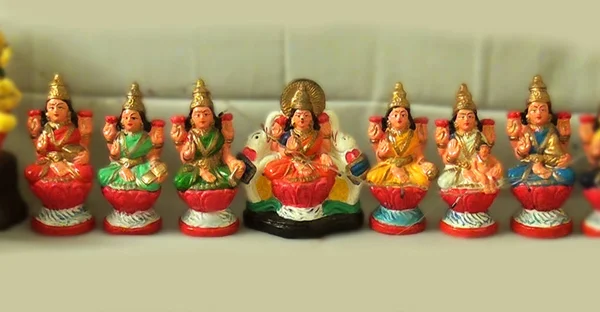 Navaratri Kolu Família Hindu Como Parte Festival Navaratri — Fotografia de Stock