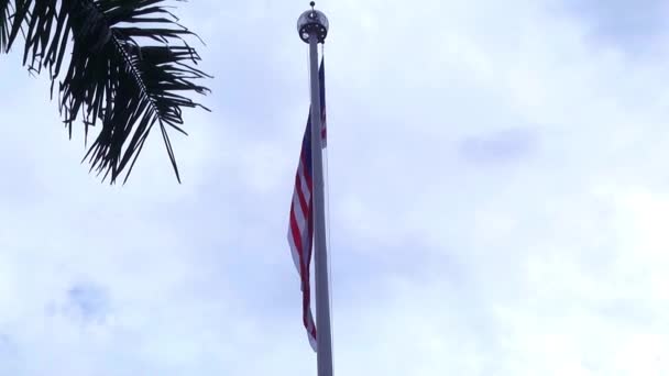 缩小与挥舞的马来西亚国旗. — 图库视频影像