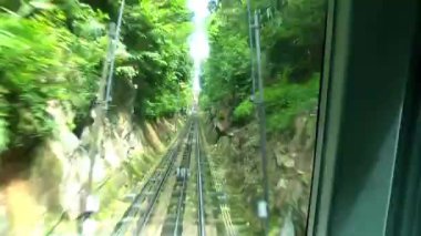zaman atlamalı bir kablo Penang eyalet Island, Malezya Penang Hill kadar hareketli araba