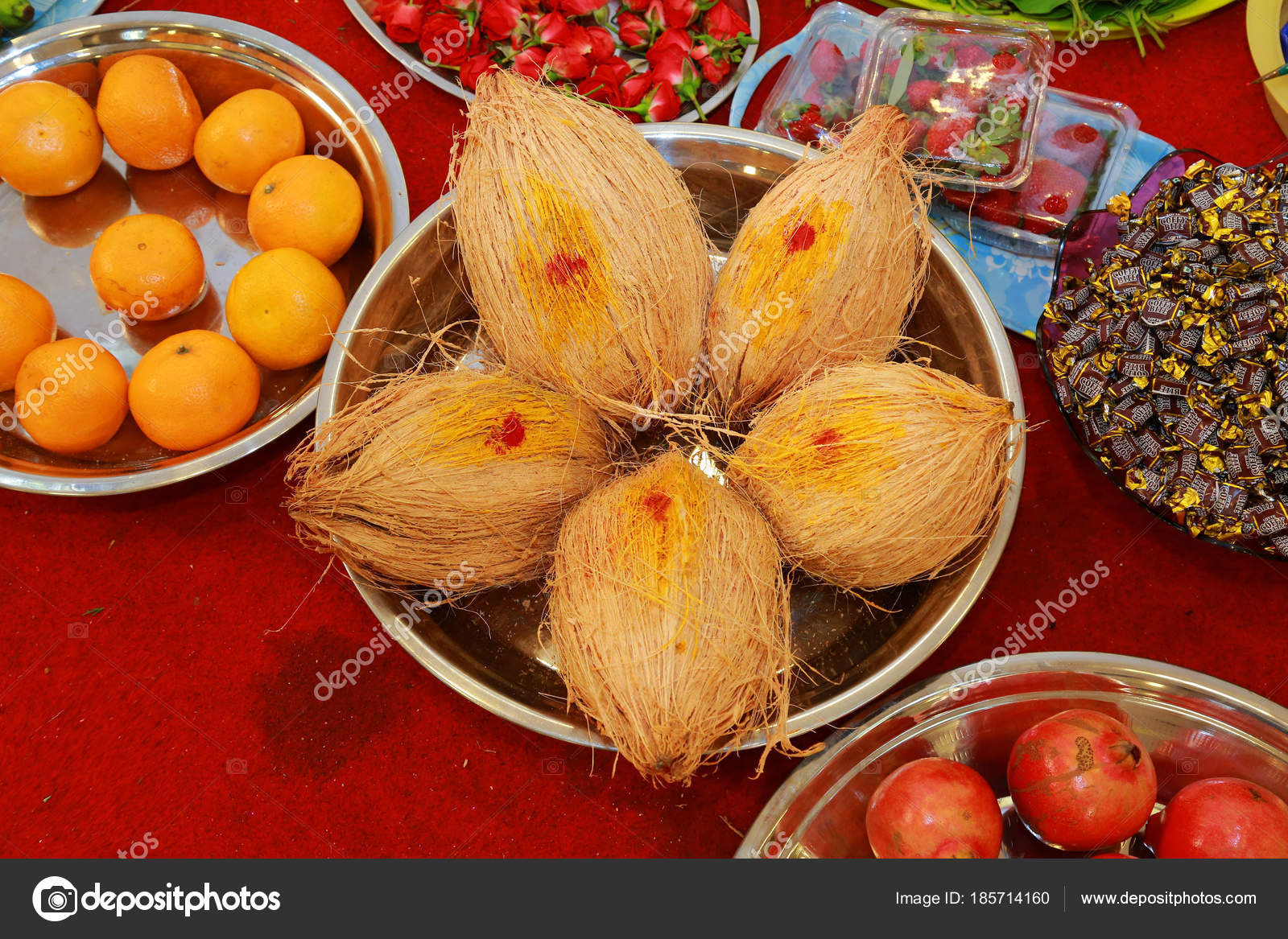 Indian Wedding Ceremony South Indian Prayer Items On A Wedding