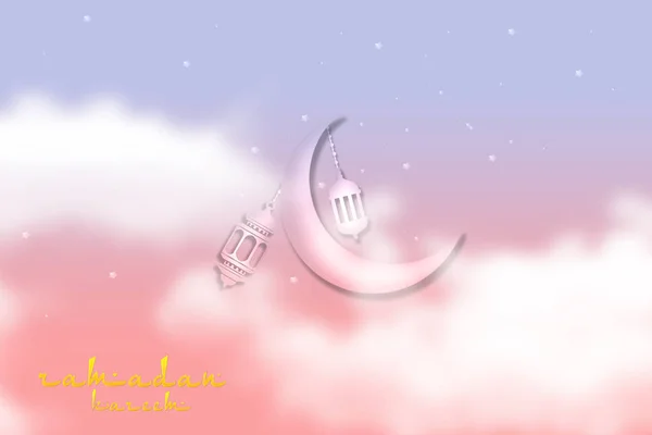 Eid 무바라크 이슬람 휴일 인사말 카드 디자인의 그림 — 스톡 사진