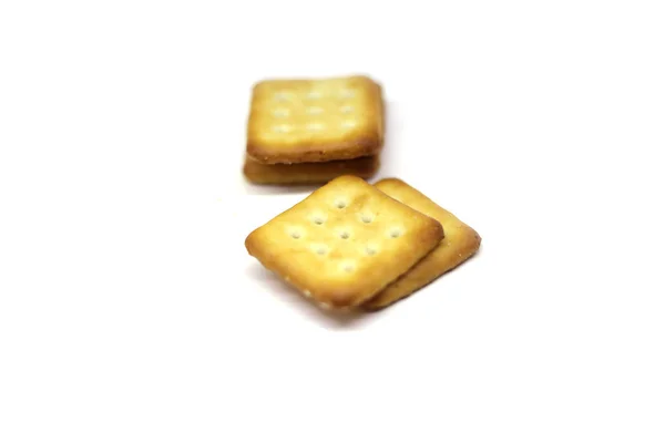 Närbild Biscuits isolerad på vit bakgrund med kopia utrymme — Stockfoto