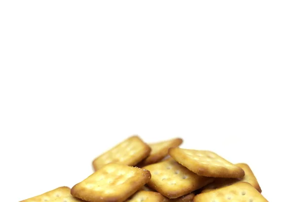 Close-up Biscuits geïsoleerd op witte achtergrond met kopieerruimte — Stockfoto