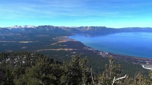 A beautiful Lake Tahoe in Northern California in the Sierra Nevada Mountains — Stock Video