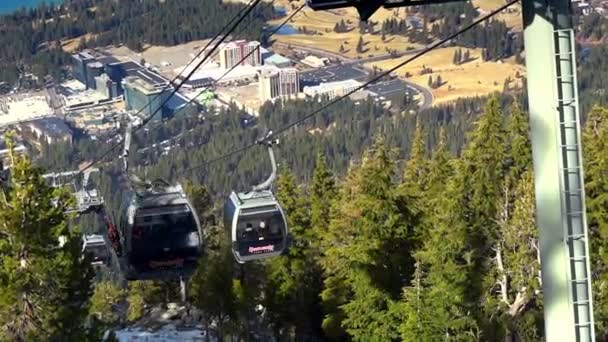 Kabelbaan in skigebied 25 dec 2018 Californië Usa — Stockvideo