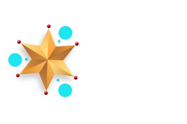 Altın yıldızlarla süslenmiş mutlu noeller. Resim şablonu.