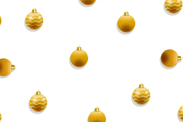 Natale bagattelle dorato modello senza cuciture. illustrazione — Foto Stock