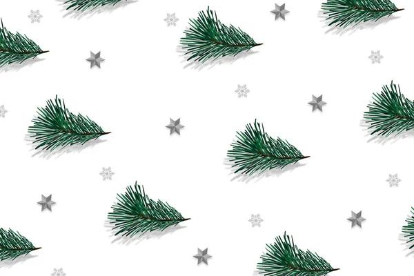 Christmas tree and stars seamless pattern. illustration, Christmas seamless pattern. holiday decoration, Christmas trees modern background — Stock Photo, Image