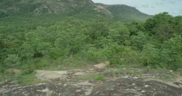 Montagnes végétation tropicale paysages étonnants fond brumeux énormes grands milieux de montagne — Video