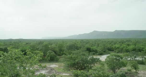 Montagnes végétation tropicale paysages étonnants fond brumeux énormes grands milieux de montagne — Video