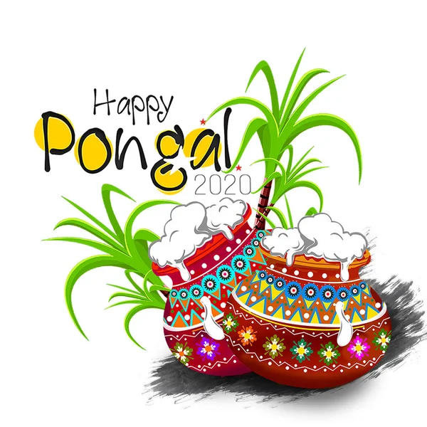 South Indian Festival Pongal Background Template Design Illustration - Pongal Festival Background — Stock Photo, Image