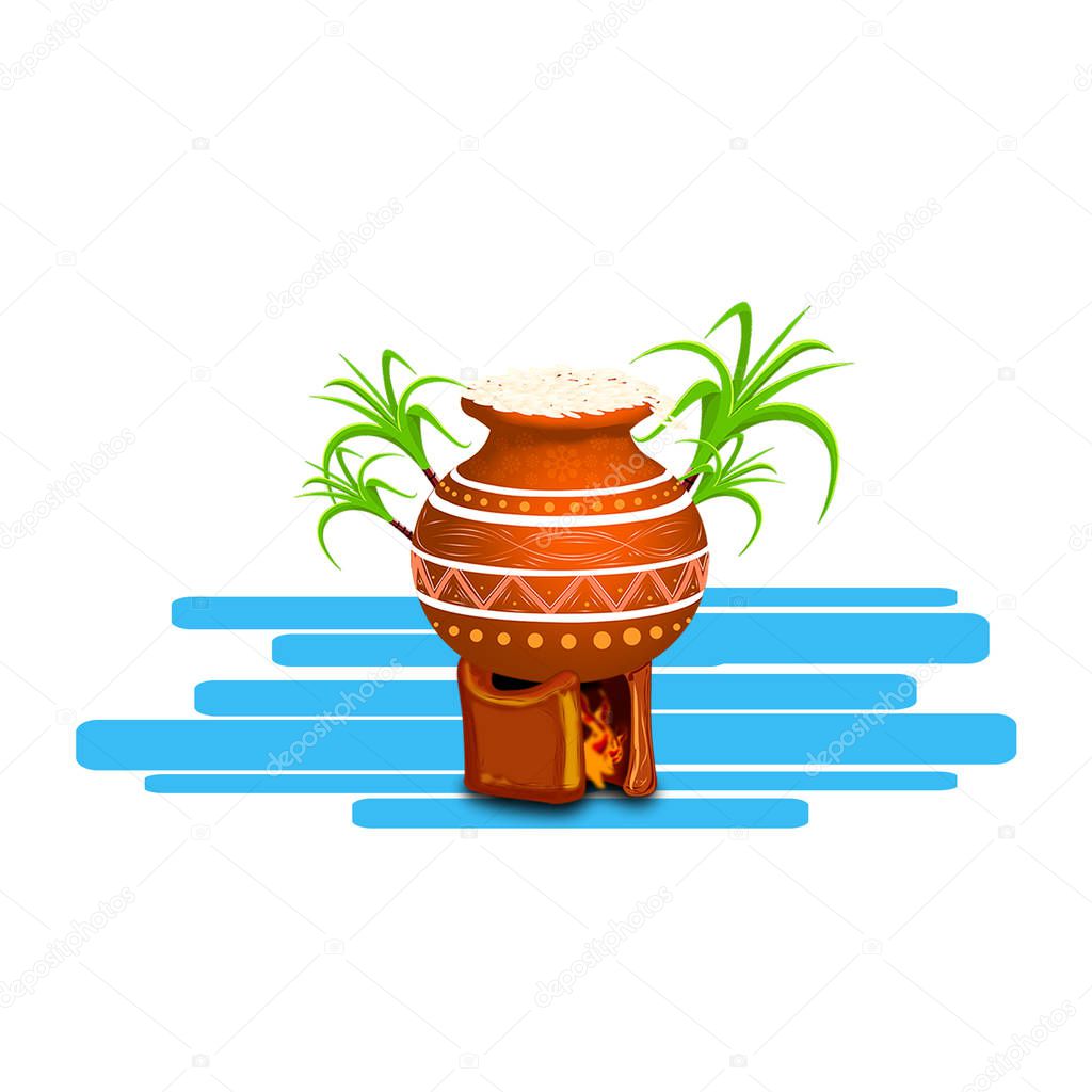 illustration of Happy Pongal greeting backgrounds