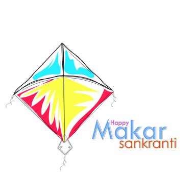 Mutlu Makar Sankranti bayram Hindistan festivali arka planının vektör çizimi