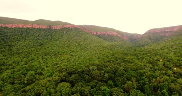 Amazing landscape with mountains covered by green tropical forest backgrounds — Stock Video