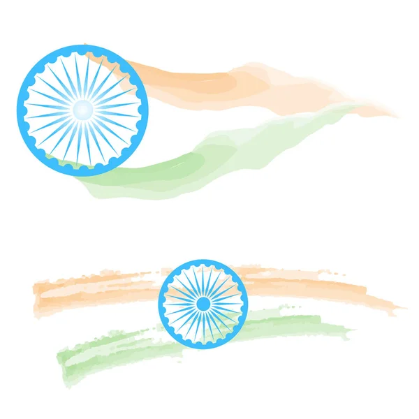 Vector vlag van India in de stijl van aquarelverf. Illustratie bij de feestdag van Happy Indian Republic en de onafhankelijkheid van India op 15 augustus — Stockvector