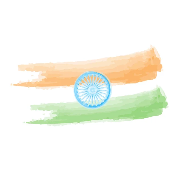 Aquarel achtergrond van Indiase vlag ontwerp vector — Stockvector
