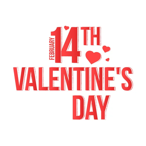 Feliz día de San Valentín dibujado letras de pincel, aislado sobre fondo blanco. Ilustración vectorial. 14 de febrero — Vector de stock