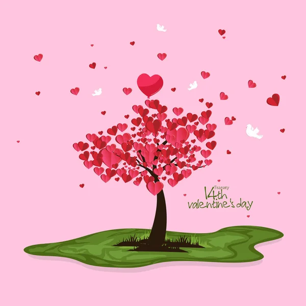 Illustration Love Valentine Day Paper Art Digital Craft Style — 스톡 벡터