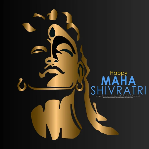 Tarjeta de felicitación para Maha Shivratri, un festival hindú. Ilustración vectorial . — Vector de stock