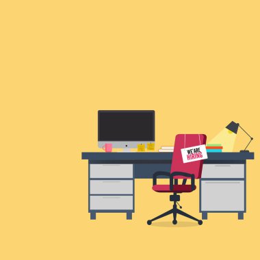 Kiralıyoruz, iş açığıyız Poster ya da Bayrak Tasarımı, Ofis Başkanlı Kompozisyon,